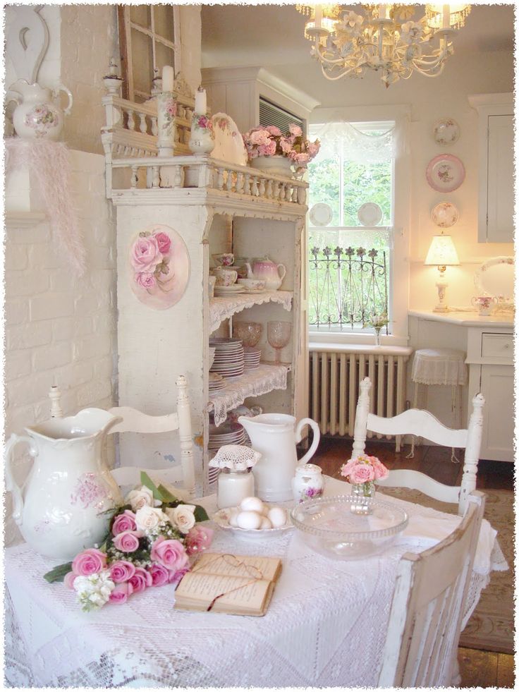 Cream Lace Floral Kitchen Room Decor And Design