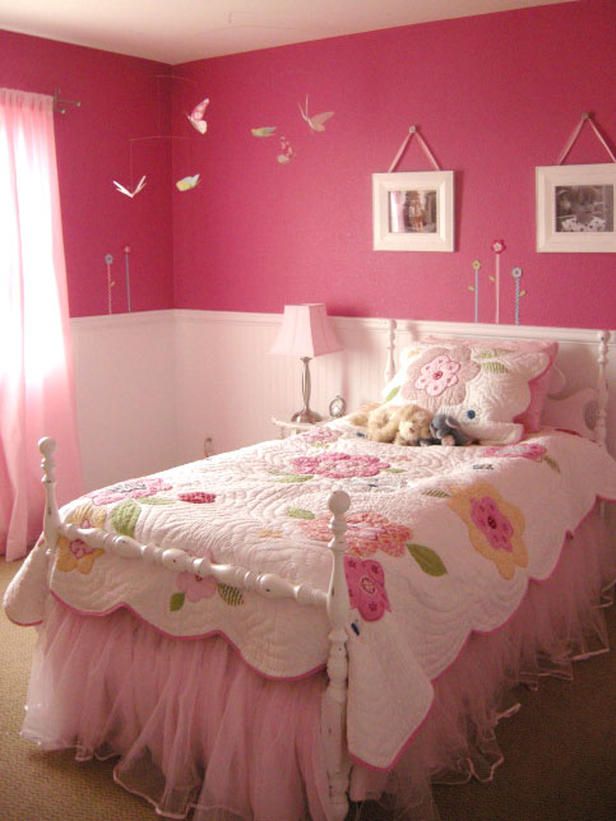 Pink Bedroom With Bird Mobile Room Decor And Design